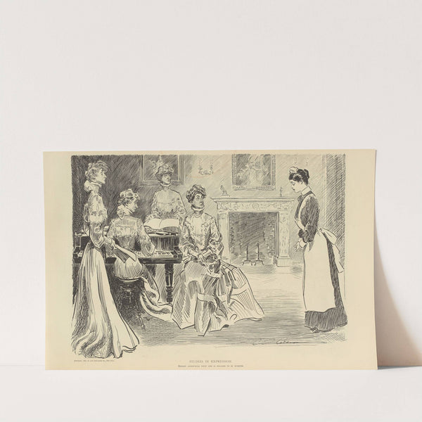 Studies in expression. Bridget announces that she is engaged to be married (1900-1905) by Charles Dana Gibson
