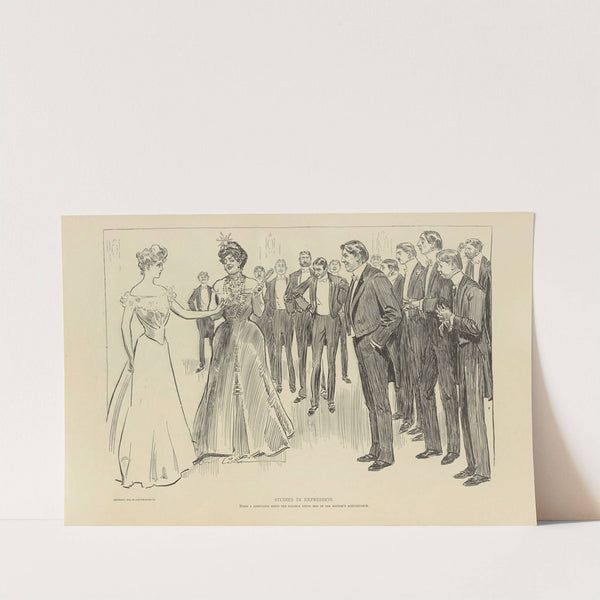 Studies in expression, when a debutante meets the eligible young men… (1900-1905) by Charles Dana Gibson