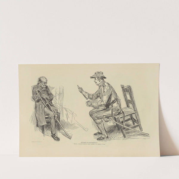 Studies in expression, while a Spanish-American hero describes the horrors of war (1900-1905) by Charles Dana Gibson