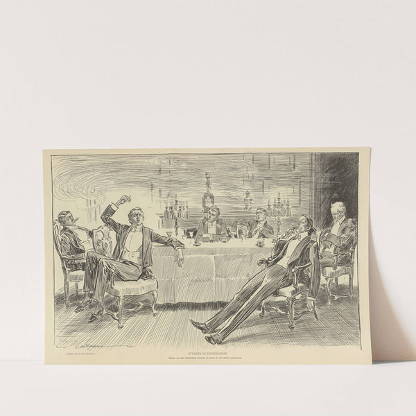 Studies in expression, while an old gentleman listens… (1900-1905) by Charles Dana Gibson