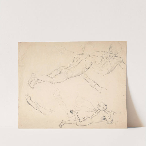 Studies of a Boy Playing the Flute (1811–89) by Eduard Julius Friedrich Bendemann