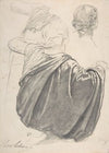 Studies of a Draped Female Figure, Kneeling, Seen from the Back, for the East Transept of the Chruch of Sainte-Clothilde, Paris