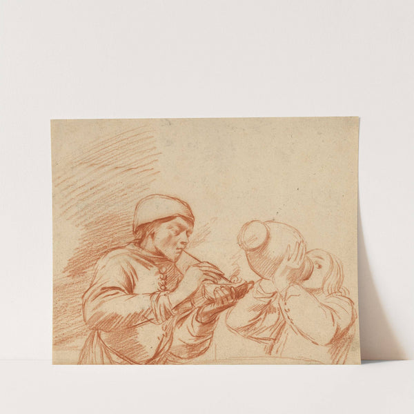 Studies of a Man Smoking and a Man Drinking by Dirk (Theodorus) Helmbreker