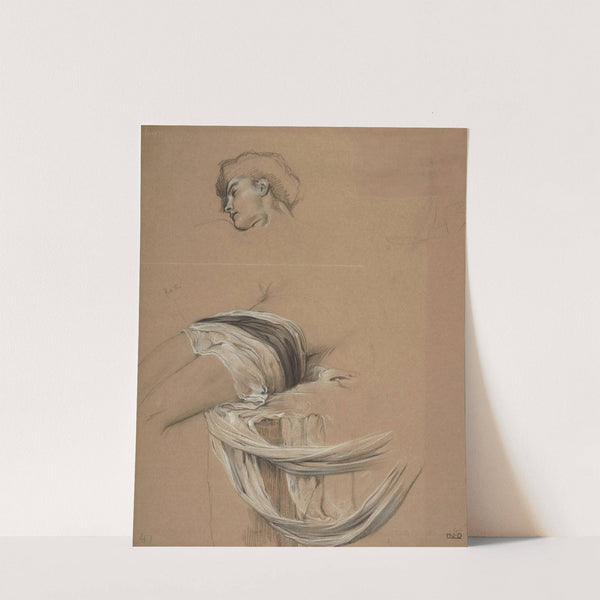 Studies of a man's draped waist, and head by Herbert James Draper