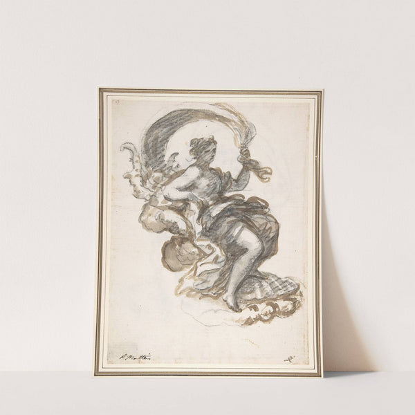 Studies of a Reclined Woman on a Seashell, for the Triumph of Galatea by Paolo de Matteis