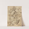 Studies of a Sculpture of a Male Nude, Vertebrae_and Gesturing Figures by Bartolomeo Passarotti