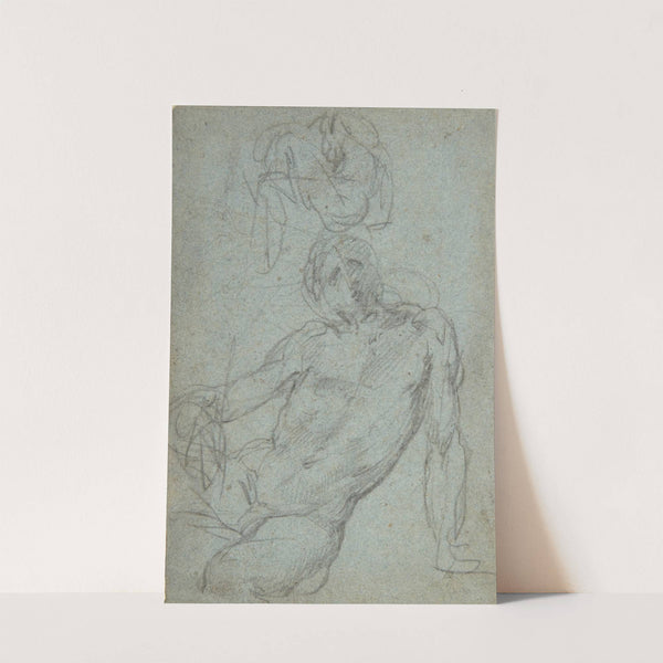 Studies of a Seated Nude Male Figure by Giulio Cesare Procaccini