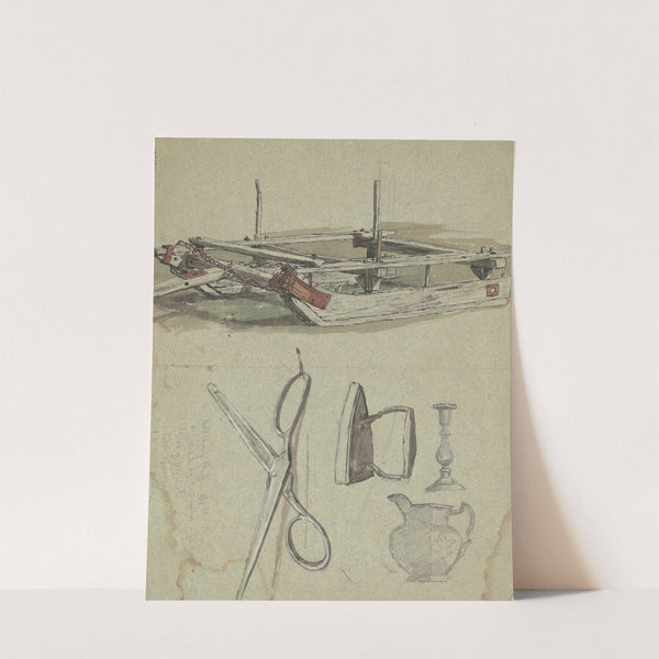 Studies of a Sled and Various Household Objects (c. 1870-1890) by Enoch Wood Perry Jr.