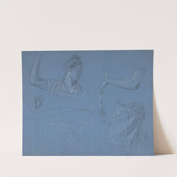 Studies of a woman, her hands and arms and drapery by Wolfgang Adam Töpffer