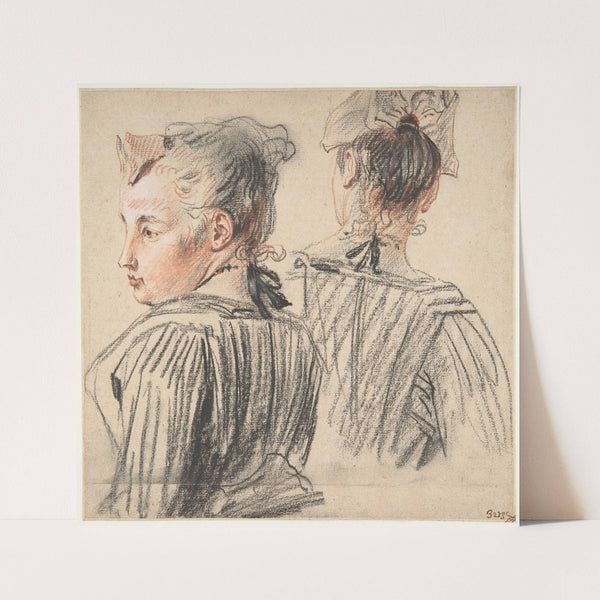 Studies of a Woman Wearing a Cap by Jean-Antoine Watteau
