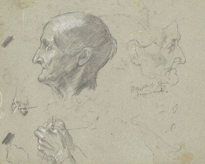 Studies of an Elderly Woman Knitting (c. 1870-1890)