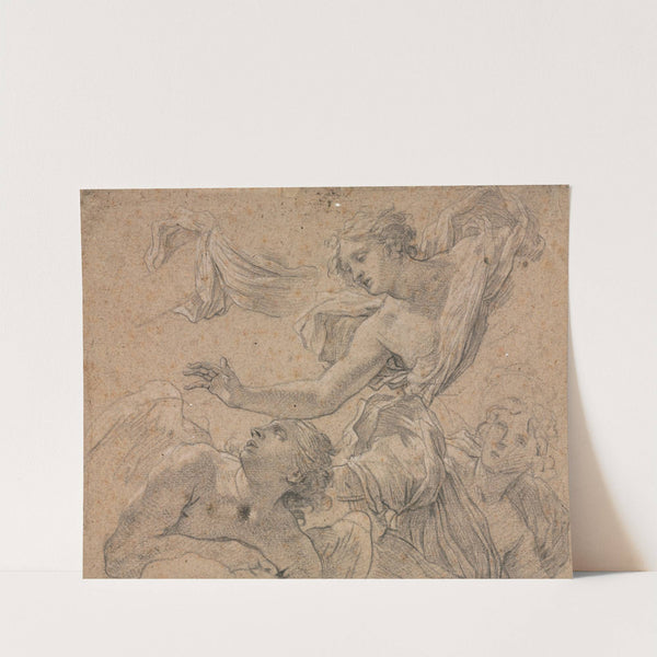 Studies of Angels (recto) by Michel Dorigny