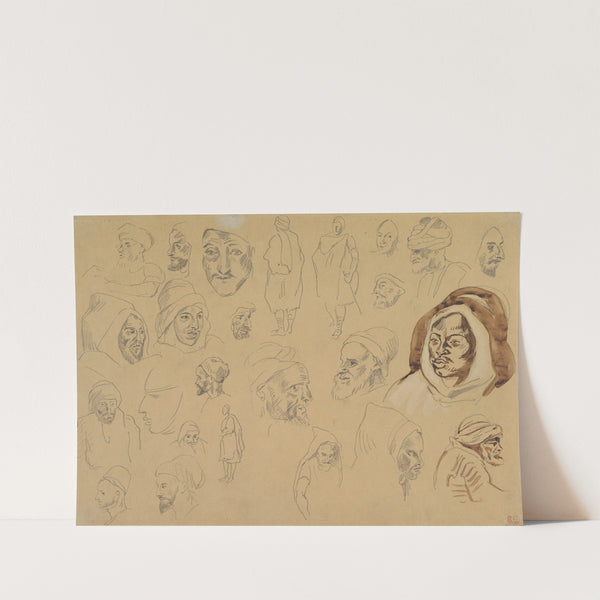 Studies of Arab Heads and Figures (after 1832) by Eugène Delacroix