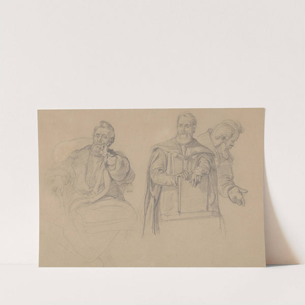 Studies of background characters for the painting 'Queen Jadwiga's Oath' by Józef Simmler