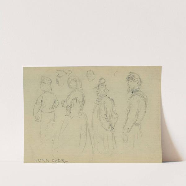 Studies of child, woman, gentleman, African American man & soldier by Alfred Rudolph Waud