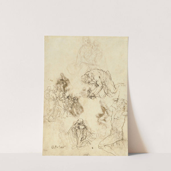 Studies of Christ Healing the Blind Man, Saint Philip Benizzi and Saint Sebastian by Jacopo Palma il Giovane