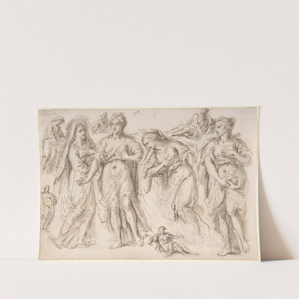 Studies of draped female and male figures (18th–early 19th century) by Bartholomaeus Ignaz Weiss