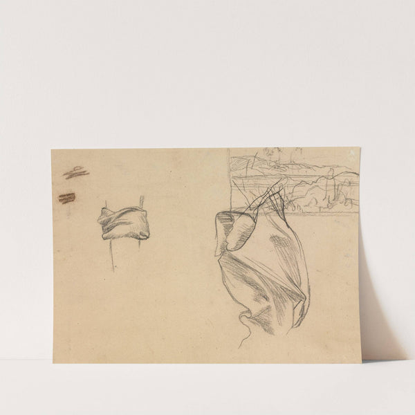Studies of Drapery and Study of a Landscape (verso) by Pierre Puvis de Chavannes