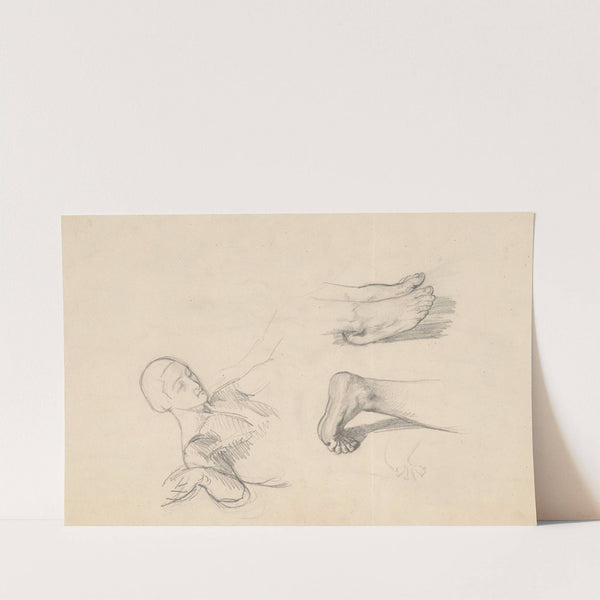 Studies of feet of Nicodemus and Christ to the painting 'Entombment' by Józef Simmler