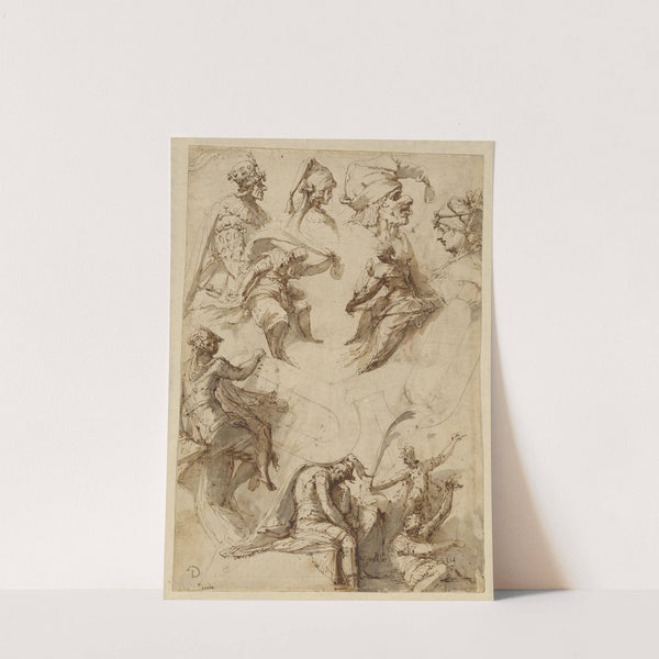 Studies of Figures and Architecture by Perino Del Vaga