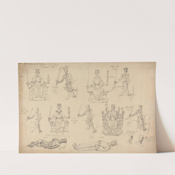 Studies of Figures and Seals from Sandfords Geneal History by Robert Smirke