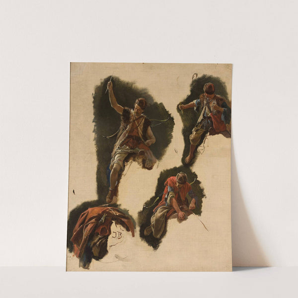 Studies of figures for the painting “Tartars’ flight” by Jozef Brandt