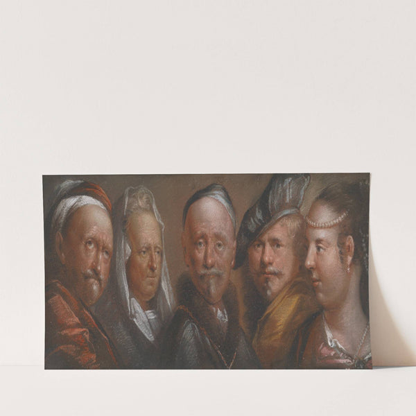 Studies of five heads after Rembrandt by Edward Luttrell