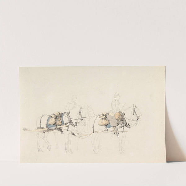 Studies of Four Horses with Two Horsemen by Jørgen Sonne