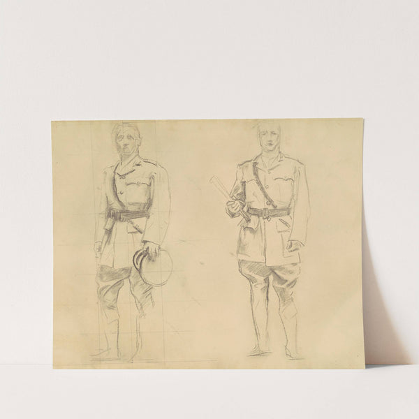 Studies of Generals Plumer and Haig for 'General Officers of World War I' (recto) by John Singer Sargent