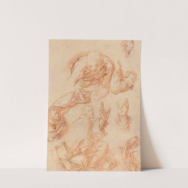 Studies of Hands and Bending Figures (verso) by Abraham Bloemaert