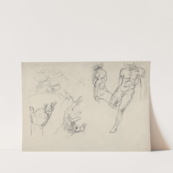 Studies of Hands and Figures for the Salon du Roi, Palais Bourbon (1833–38) by Eugène Delacroix