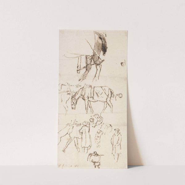 Studies of Horses, Men and Carriages by John Linnell