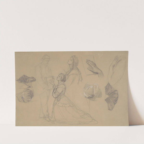 Studies of Jagiełło's overcoat for the painting 'Queen Jadwiga's Oath' by Józef Simmler