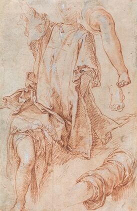 Studies of Legs and Drapery (recto)