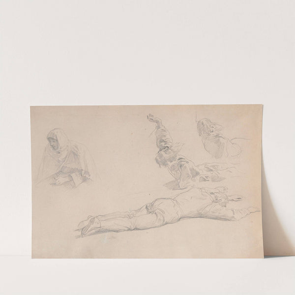 Studies of Male Figures, Sketch for the Painting ‘The Princess’s Dowry’ (1894) by Wojciech Gerson