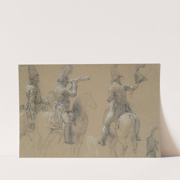 Studies of Mounted Soldiers by Circle of Jean Louis Ernest Meissonier