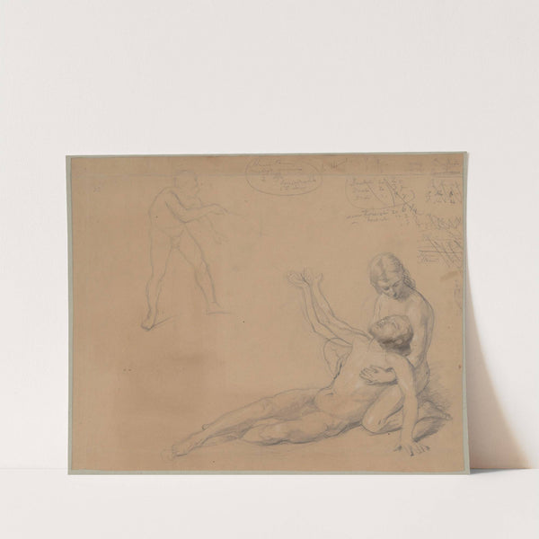 Studies of nude males to the painting 'Martyrdom of St. Josaphat Kuntsevych' by Józef Simmler