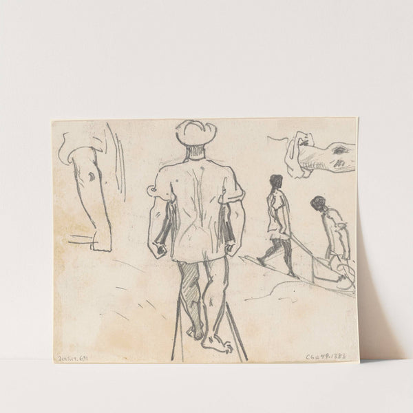 Studies of Peasants with Wheelbarrows (verso) by John Singer Sargent