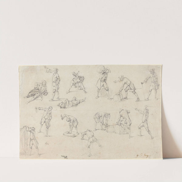 Studies of Soldiers in Camp by Georg Philipp Rugendas the Elder