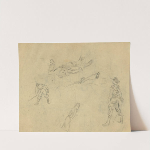Studies of soldiers in various positions by Alfred Rudolph Waud