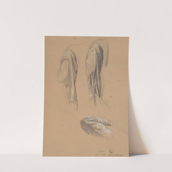 Studies of the queen's dress sleeves for the painting 'Queen Jadwiga's Oath' by Józef Simmler