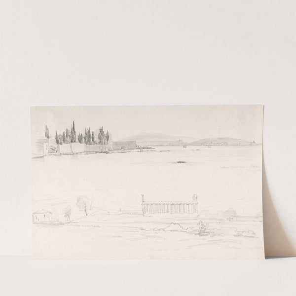 Studies of the Villa Cicerone at the Lago Lucrino near Naples and of the Temple at Paestum (Italy) by Pierre Louis Dubourcq