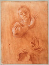 Studies of the Virgin, Drapery, and the Hand of Saint John the Baptist Holding a Shell