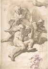 Studies of Three Naked Men, a Right Arm and a Nude Figure Supported by Another