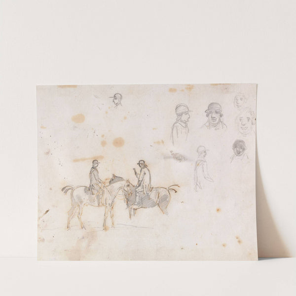 Studies of Two Riders, and of Rider's Heads by Sawrey Gilpin