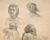 Studies of women for ‘Le Poème de l’âme’ (1856)