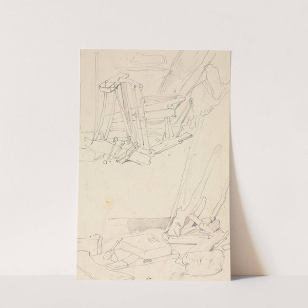 Studies of Wood and Farm Implements by Eugène Isabey