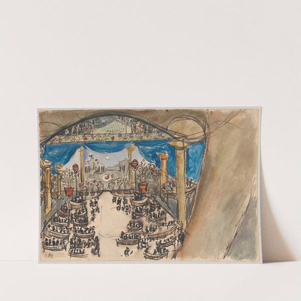 Studium scenograf. – widownia i scena z dekoracją (1908) by Tadeusz Makowski