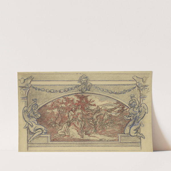 Study drawing for a mural showing dancing figures (ca. 1898) by Walter Shirlaw