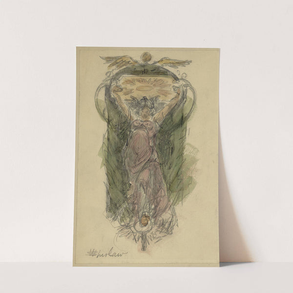 Study drawing for mural of woman, no. 1 by Walter Shirlaw